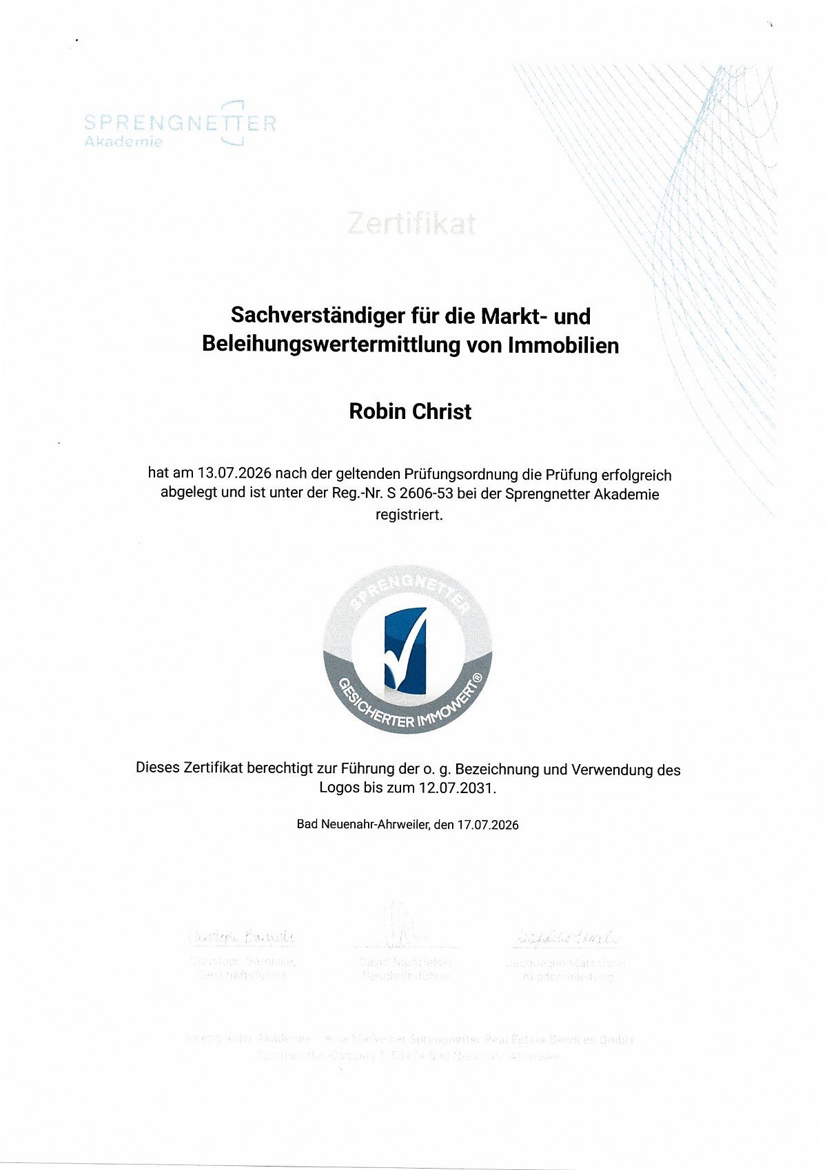 Foto Sachverständiger für Markt- und Beleihungswertermittlung von Immobilien