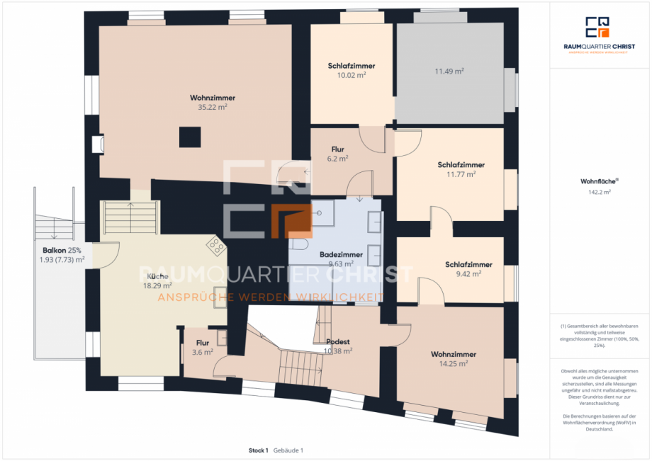 Grundriss 1.OG Wohn- / Gesch�ftshaus Kemnath