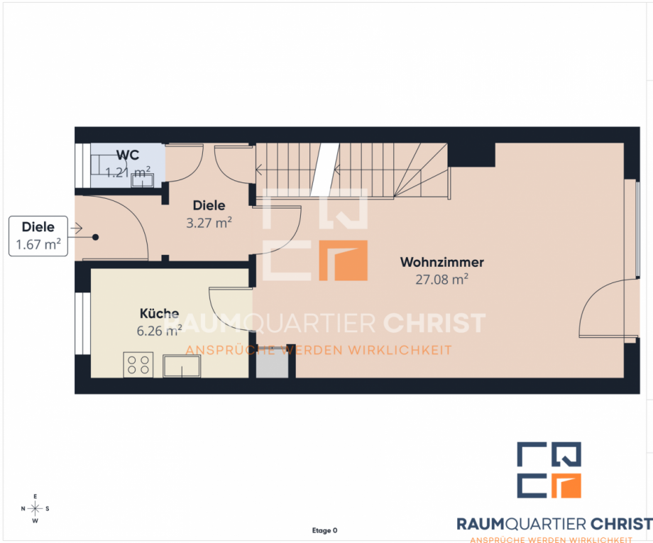 Grundriss EG Reihenmittelhaus Krummennaab