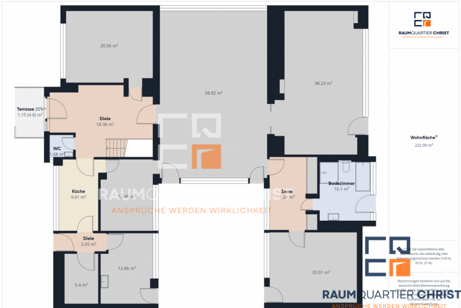 Grundriss EG Villa Waldsassen